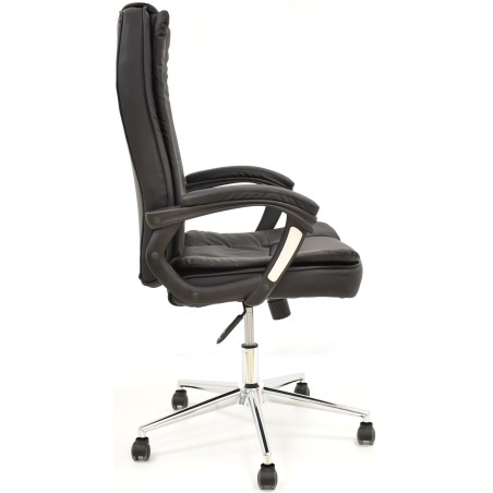 Sillón de oficina DUKE, alto, gas, basculante, similpiel negra-1