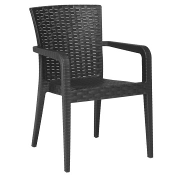 Sillón JAZMIN, apilable, polipropileno antracita