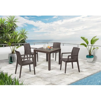 Sillón GLADY, apilable, polipropileno marrón chocolate 2