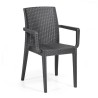 Sillón GLADY, apilable, polipropileno antracita