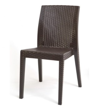 Silla GLADY, apilable, polipropileno marrón chocolate
