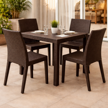 Silla GLADY, apilable, polipropileno marrón chocolate 2