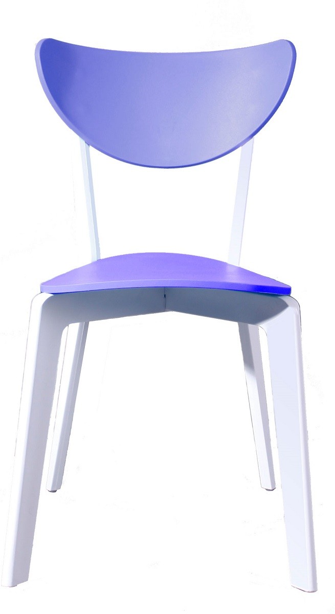 Silla LINA, apilable, polipropileno blanco y azul