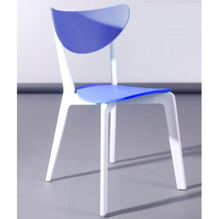 Silla LINA, apilable, polipropileno blanco y azul-0