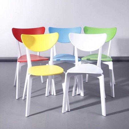 Silla LINA, apilable, polipropileno blanco y azul-1