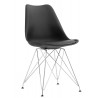 BELLA (SU) chair, chromed, polypropylene and cushion in black color