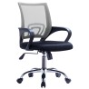 Sillón de oficina FISS NEW (M), negro, basculante, malla gris, tejido negro