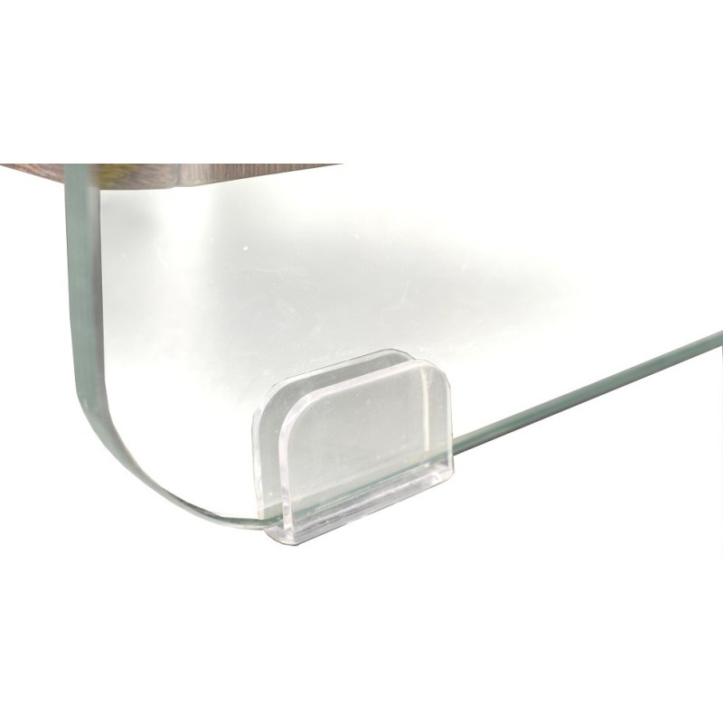 Mesa SEBAS, baja, cristal curvado, dos cajones, 50 x 43 cms-3
