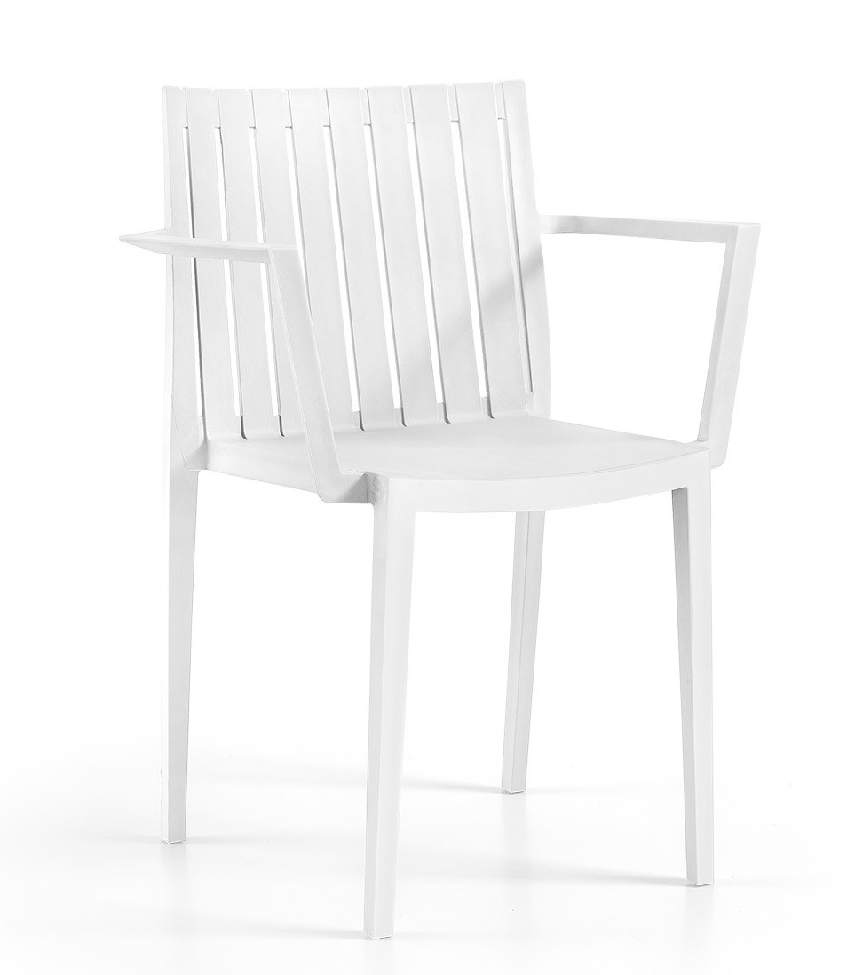 Sillón CHOPIN, apilable,  polipropileno blanco