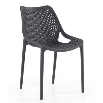 Silla BILL, apilable,  polipropileno antracita