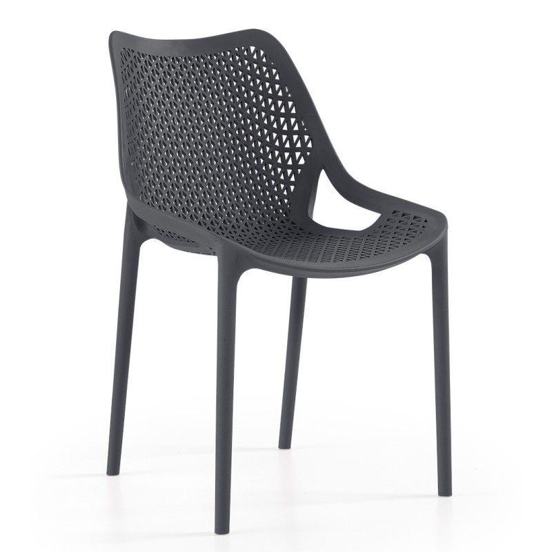 Silla BILL, apilable,  polipropileno antracita