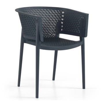 Sillón BILL, apilable,  polipropileno antracita