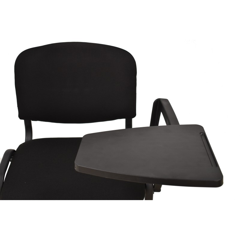 Silla NIZA NEW AM, brazo pala a izquierda, chasis negro, tapizado negro-1