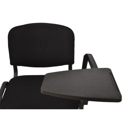 Silla NIZA NEW AM, brazo pala a izquierda, chasis negro, tapizado negro-1