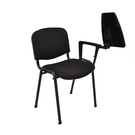 Silla NIZA NEW AM, brazo pala a izquierda, chasis negro, tapizado negro-2