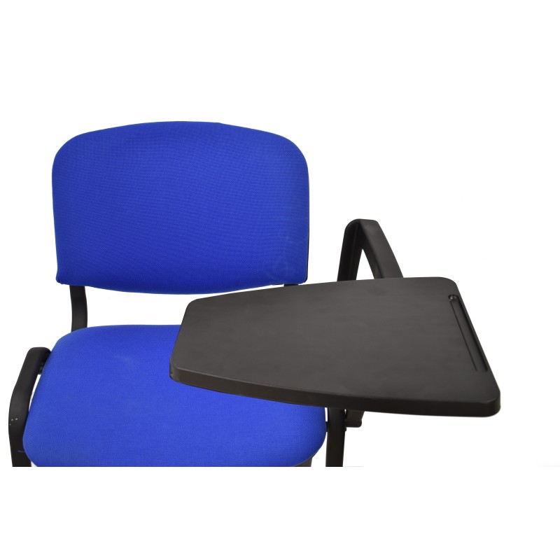 Silla NIZA NEW AM, brazo pala a izquierda, chasis negro, tapizado azul-1