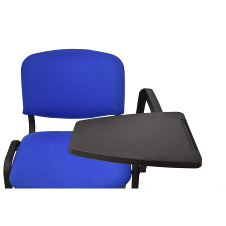 Silla NIZA NEW AM, brazo pala a izquierda, chasis negro, tapizado azul-1