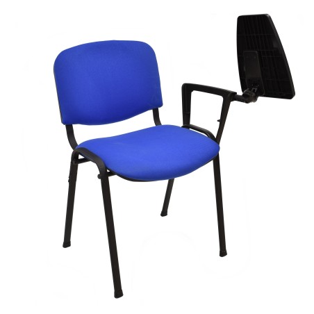 Silla NIZA NEW AM, brazo pala a izquierda, chasis negro, tapizado azul-2