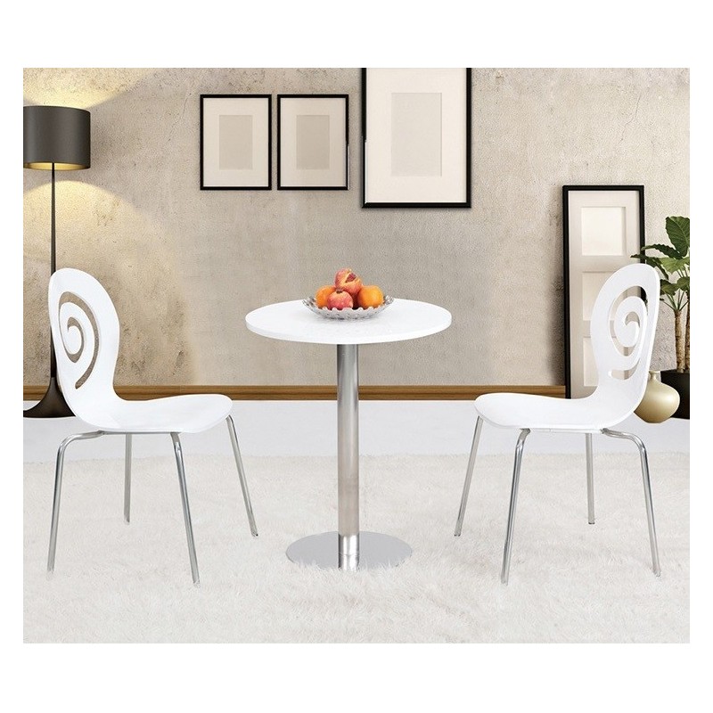 Silla PINSAPO, apilable, acero inoxidable, laminado blanco roto-0