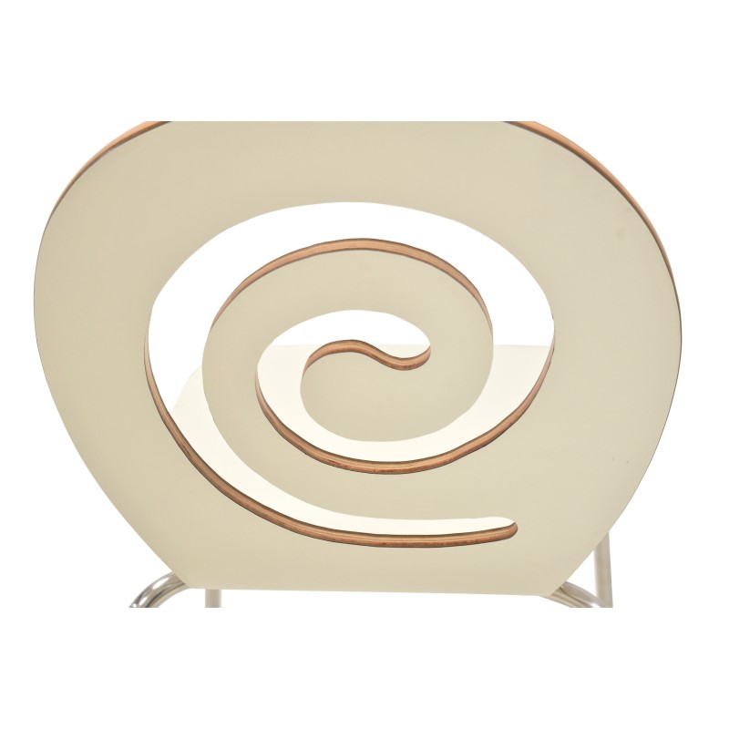 Silla PINSAPO, apilable, acero inoxidable, laminado blanco roto-2