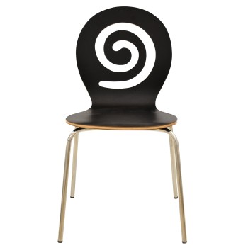 Silla PINSAPO, apilable, acero inoxidable, laminado negro 2
