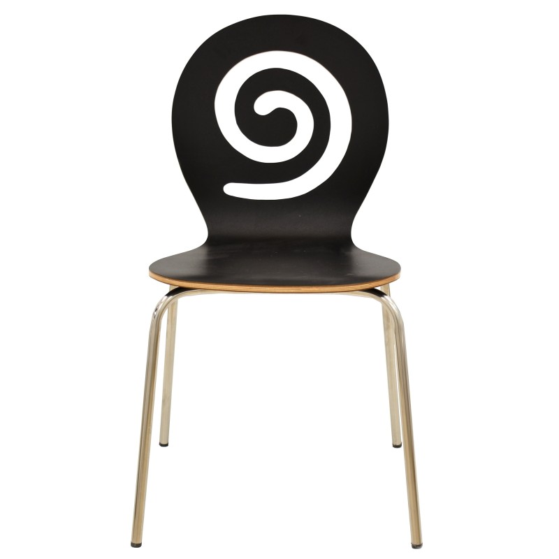 Silla PINSAPO, apilable, acero inoxidable, laminado negro-0