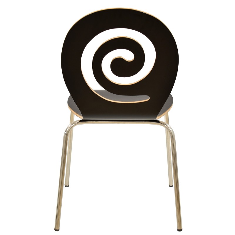 Silla PINSAPO, apilable, acero inoxidable, laminado negro-1