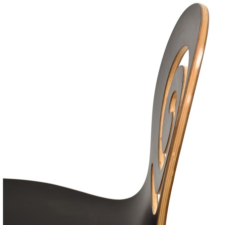 Silla PINSAPO, apilable, acero inoxidable, laminado negro-3