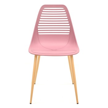 Silla UNCIBAY, metal, polipropileno rosa oscuro 2