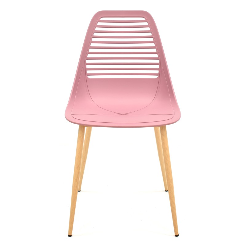 Silla UNCIBAY, metal, polipropileno rosa oscuro-0