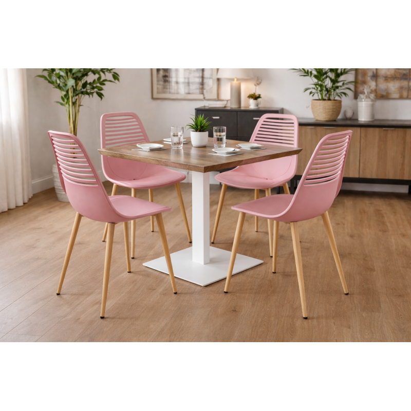Silla UNCIBAY, metal, polipropileno rosa oscuro-2