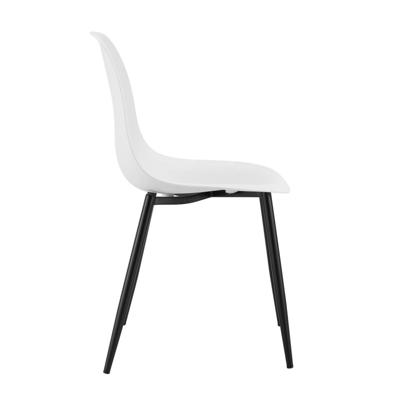 Silla CLUNY, metal negro, polipropileno blanco-1