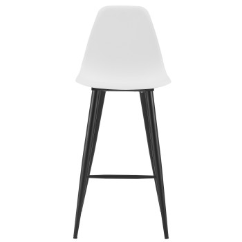 Taburete CLUNY, metal epoxi negro, polipropileno blanco 2