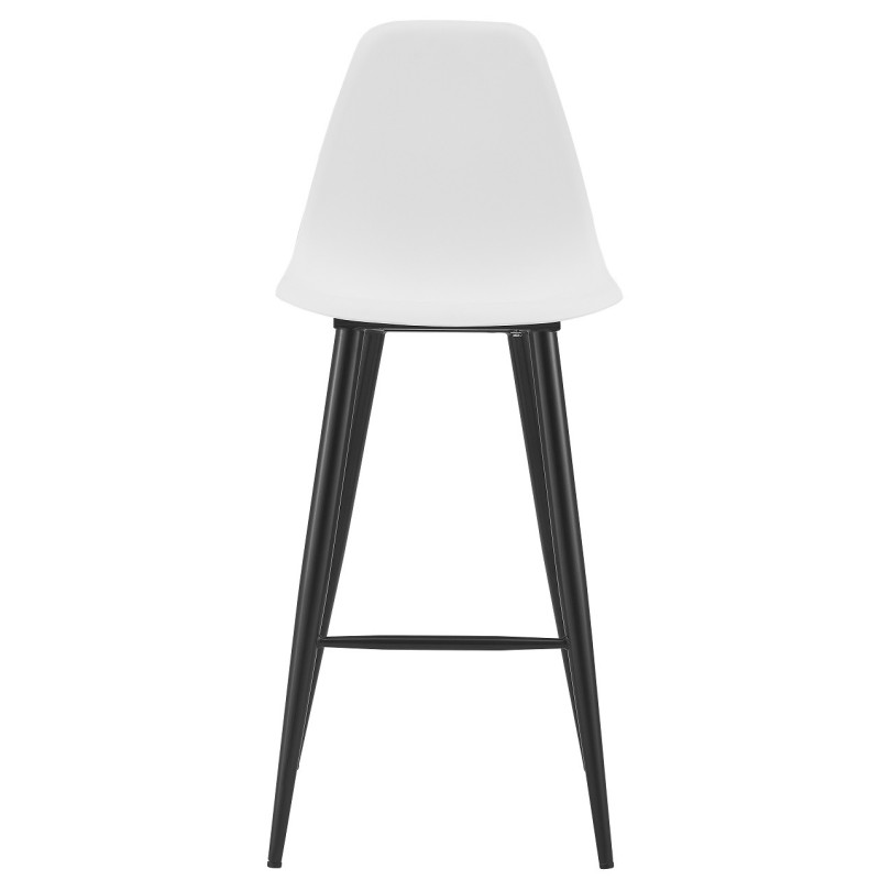 Taburete CLUNY, metal epoxi negro, polipropileno blanco-0