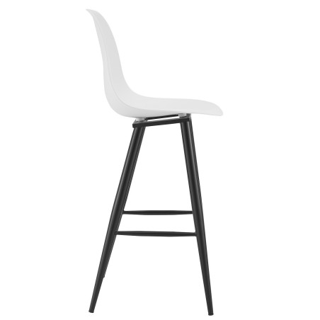 Taburete CLUNY, metal epoxi negro, polipropileno blanco-1