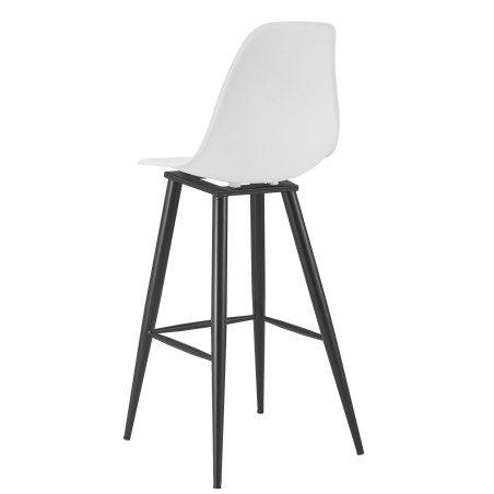 Taburete CLUNY, metal epoxi negro, polipropileno blanco-2
