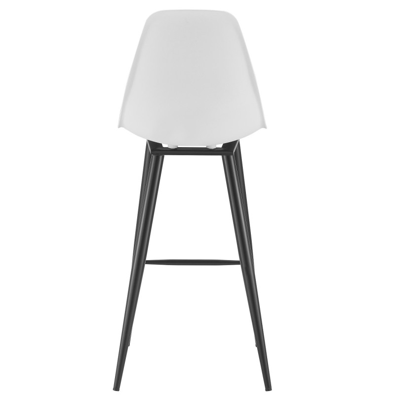 Taburete CLUNY, metal epoxi negro, polipropileno blanco-3