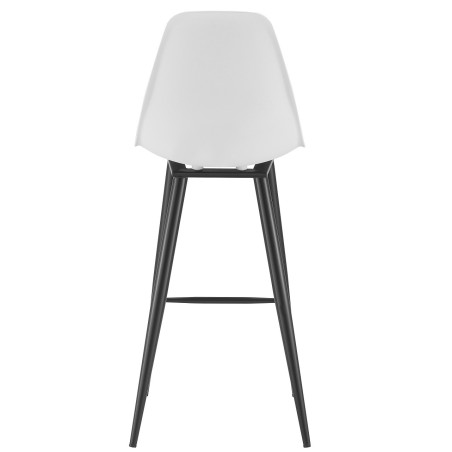 Taburete CLUNY, metal epoxi negro, polipropileno blanco-3
