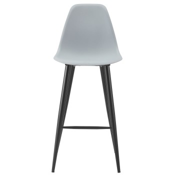 Taburete CLUNY, metal epoxi negro, polipropileno gris 2