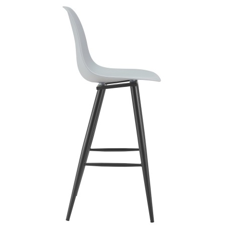 Taburete CLUNY, metal epoxi negro, polipropileno gris-1
