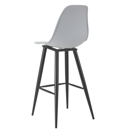 Taburete CLUNY, metal epoxi negro, polipropileno gris-2