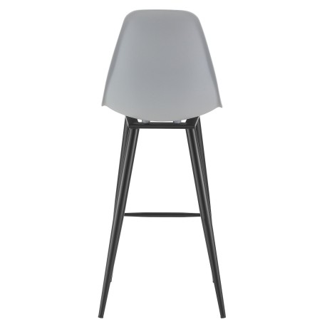 Taburete CLUNY, metal epoxi negro, polipropileno gris-3