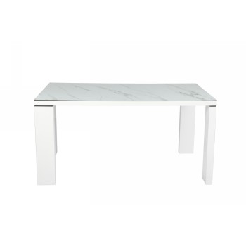 Mesa ROYAL, lacada blanca, cristal ceramico, 150 x 90 cms 2