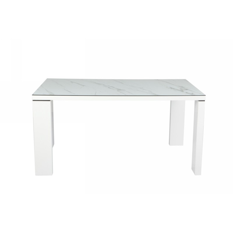 Mesa ROYAL, lacada blanca, cristal ceramico, 150 x 90 cms-0