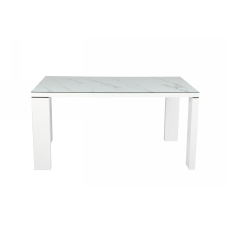 Mesa ROYAL, lacada blanca, cristal ceramico, 150 x 90 cms-0