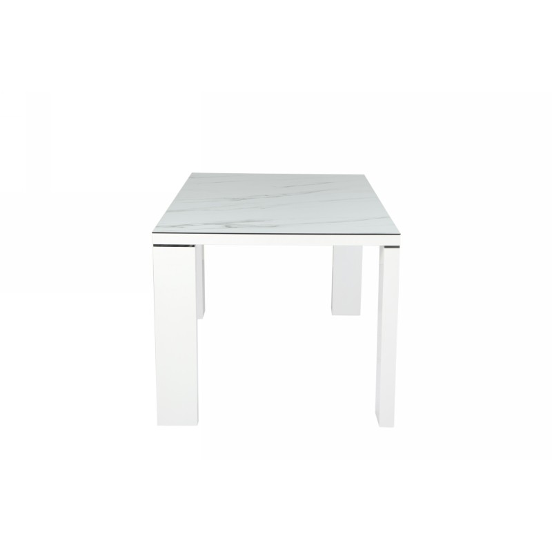 Mesa ROYAL, lacada blanca, cristal ceramico, 150 x 90 cms-1