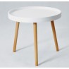 ANNIA (M) table, low, wood, white polypropylene