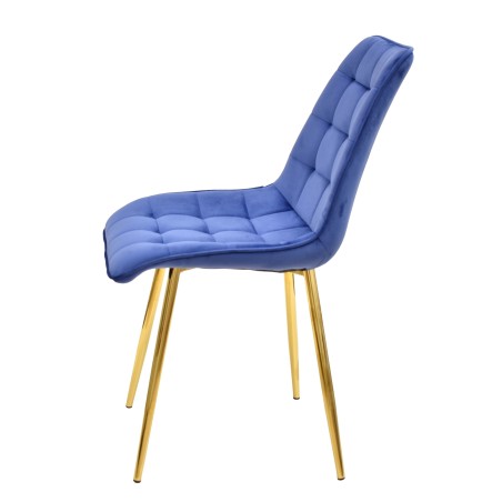 Silla GILDA, metal, dorado, tejido velvet azul-0