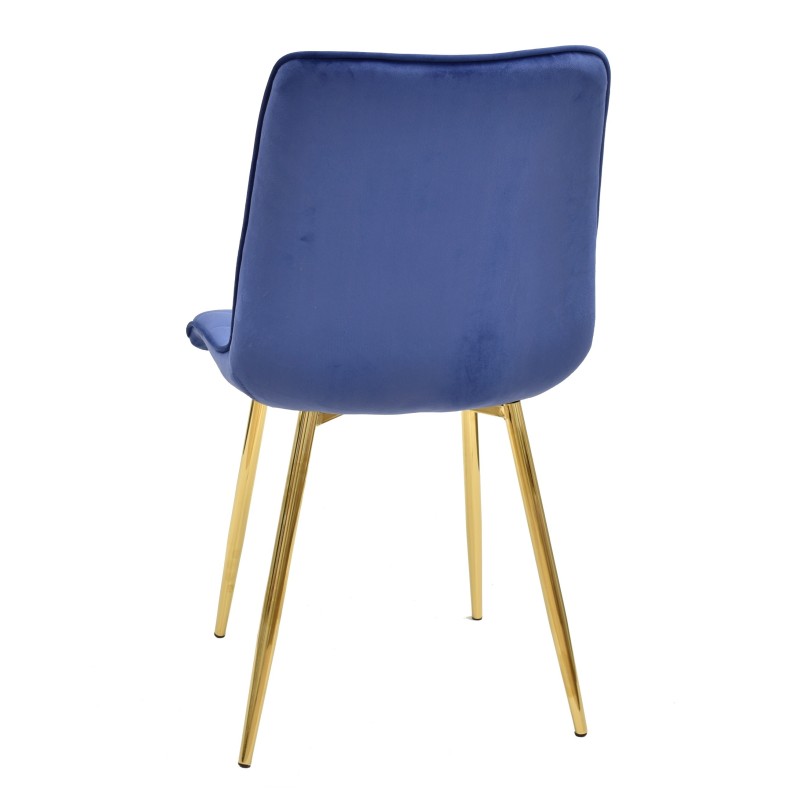 Silla GILDA, metal, dorado, tejido velvet azul-1