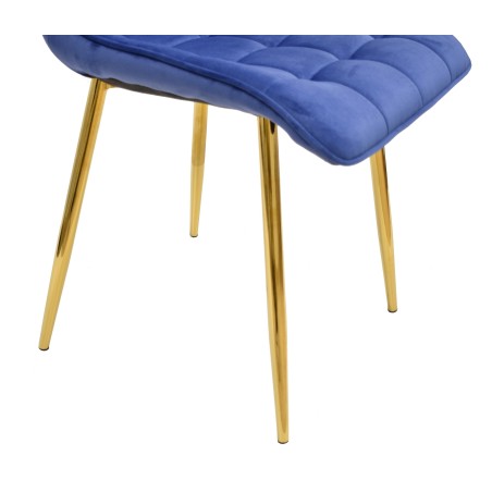 Silla GILDA, metal, dorado, tejido velvet azul-3